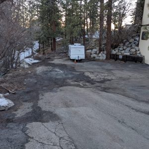 Kingsbury Station easement where parking barriers will be installed to prevent parking on sensitive land